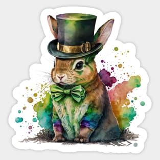 St Patricks Day Leprechaun Bunny Sticker